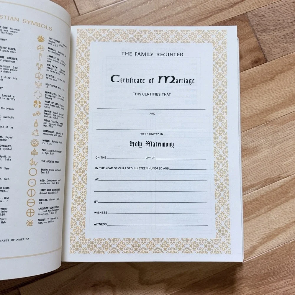 Regency Holy Bible King James Red Letter White Gold Hardcover Family Records
